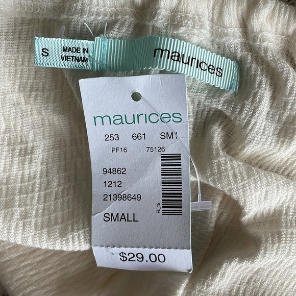 Maurices Embellished Cream and Black Tie Tank Top - Picture 5 of 6